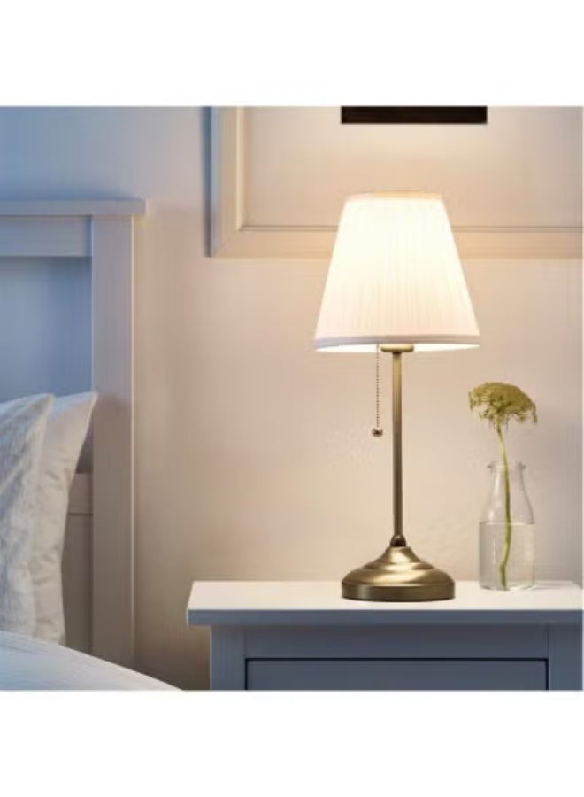 Beauenty Modern Table Lamp for Bedroom, Gold Bedside Lamp, Farmhouse Nightstand Lamp with Pull Chain Switch, 20" Small Table Lamp for Reading, Hotel, Buffet Candlestick - Image 2